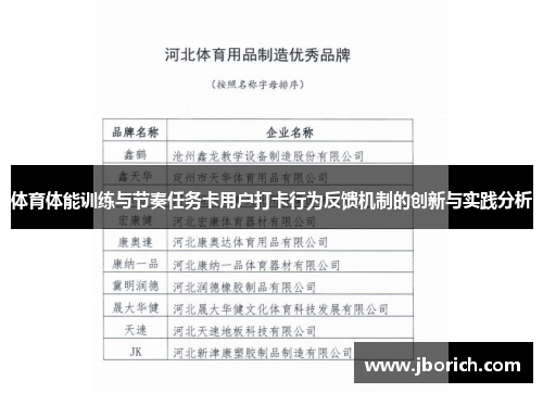 体育体能训练与节奏任务卡用户打卡行为反馈机制的创新与实践分析